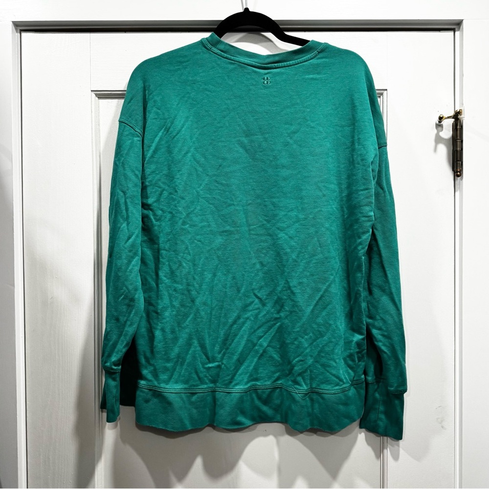 Sweaty Betty After Class Split Sweatshirt Green Small US 6 Activewear Athletic‎ - Picture 3 of 11